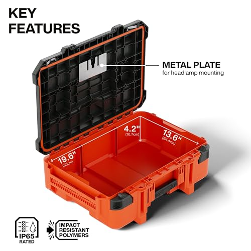 Klein Tools 54300MBX MODbox Small Tool Box, Heavy Duty Organizer with Removable Tray, Water and Debris Resistant, Stackable Module - size: Small