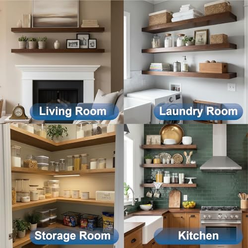12-Pack 10 inch Floating Shelf Brackets, Hidden Shelf Bracket for Wood - color: Black-12Pack, size: 10 Inch