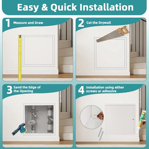 14x29 Access Panel for Drywall,Metal Drywall Access Panel for Plumbing | Wall Access Panel for 14x29 Hole,Access Door for Attic Basement Bath,Thicken 1mm Steel&Aluminum Frame,Outer Size 15.5"x30.5" - size: 14"Wx29"H