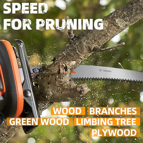 ALEXEX 6Pcs 12" Japanese Teeth Reciprocating Saw Blades for Wood Cutting and Tree Trimming, 6TPI Arc Curved Wood Sawzall Blades for PVC Pipe Cutting, Cr-V Sabre Sawzall Pruning Blades 12 Inch - size: 12 Inch 6TPI