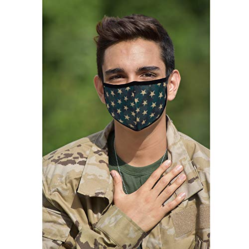 Cloth Face Mask for Women, Men - Reusable Fabric Masks with Nose Wire - color: 3 Pcs Stars Camo