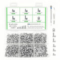 600PCS M2.5 Micro Screws and Nuts Assortment Kit, M2.5 x 4/5/6/8/10mm Phillips Pan Head Machine Screw Set with Tweezers and Screwdriver for Electronics, RC Models, DIY Repair - size: M2.5x4/5/6/8/10-600Pcs