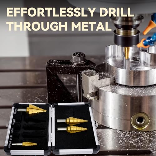 Step Drill Bit Set for Metal- 5PCS Ti Step Bit with Two Straight Flutes - color: 5Pcs Straight Set
