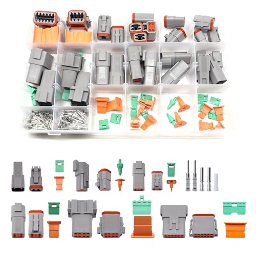DT Connector Waterproof Kit 2 3 4 6 8 12 Pin Deutsch DT Connectors - style: 238PCS 2/3/4/6/8/12 Pin