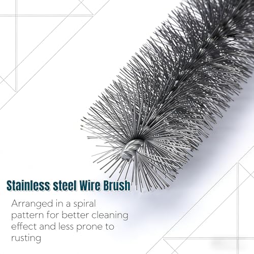 50 in Flexible Rods Pipe Cleaning Wire Brush for Drills