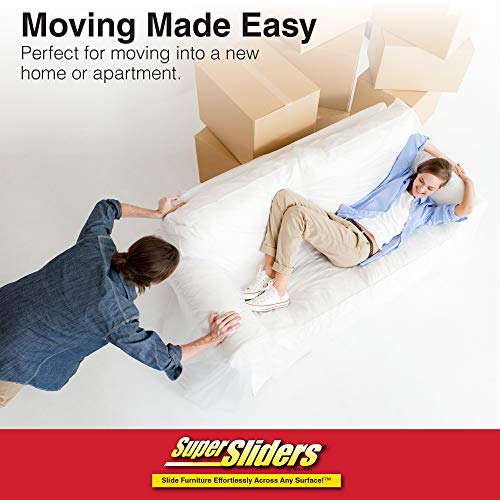 Super Sliders 7" Round Reusable Furniture Sliders- Large Multi Surface Pack to Easily Move Items Across Hardwood or Carpet 8 Pack Beige