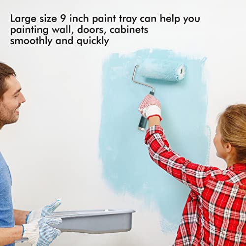 Mister Rui 9 Inch Paint Tray Set, 12 Pack with Tray Liners and Frame - color: 9 Inch, 12 Pack