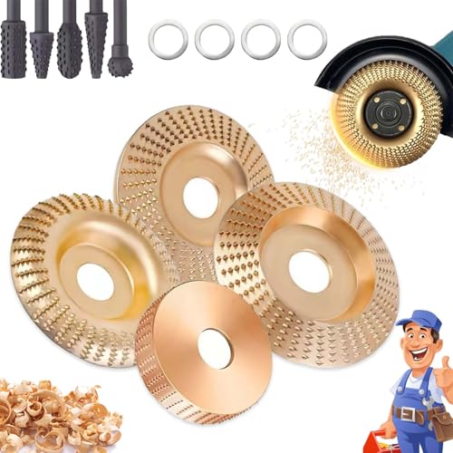 Angle Grinder Polishing Pad,Tungsten Carbide Wood Grinding Disc,Wood Grinding Carving Disc for 4-1/2 Angle Grinder,for Wood Sanding Polishing and Surface Finishing (13pcs Set) - color: 13pcs Set