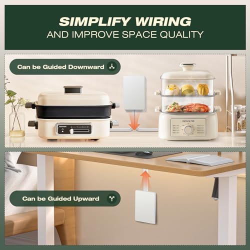 Saker Dual Flat Extension Cord, 6-Outlet Extender, 5ft, White - style: dual 5ft
