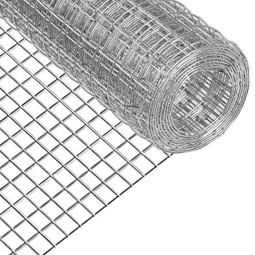 Hardware Cloth,Chicken Wire Fence,1/2 inch 15.7in x 10ft Galvanized Welded Cage Wire for Bird Wire Gopher Wire Rabbit Wire Snake Fence Poultry Netting Cage Screen - size: 15.7in×10ft