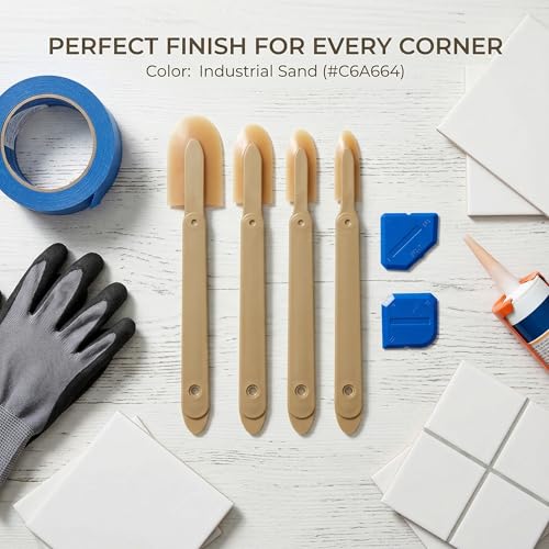 6pcs Caulking Tool Reusable Sealant Spatula Spreader 2 Sizes Silicone Caulk Finishing Set Tool Multifunctional Caulking Remover/Smoothing Tool Applicator for Tiles Brick Kitchen Bathroom