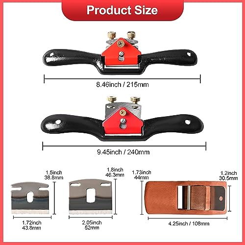 Spokeshave Set, 6pcs Metal Blades, Portable Plane & 4-Way Wood Rasp File