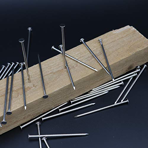 JEGONFRI 60PCS 3" Nickel Plated Flat Head Nails for Hanging, Wood Nails - color: Silver, size: 3 In , 60 Pcs