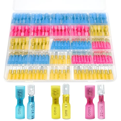 240 PCS Spade Connectors Kit, Heat Shrink Spade Terminal 22-10 AWG - size: 22-10AWG, style: Spade Female & Male (240PCS)