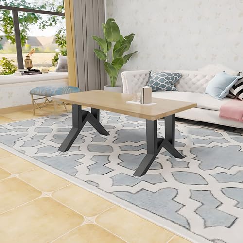 19 Inch Metal Table Legs, Heavy Duty Industrial Metal Coffee Table Desk Legs Set of 2 Mid Century Home DIY Projects Furniture Feets with Adjustment Feet Pads(Bear Up to 800lb) - size: 19 '' Unique Shape
