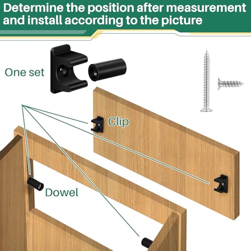 Juexica 4 Pairs False Cabinet Front Clip False Drawer Clips, Black - color: Black