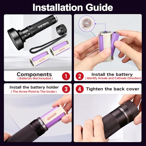 Vansky Air Conditioner Leak Detection: 100 LED Car AC UV Dye Leak Detector Kit with Protective Glasses - Automotive Professional Tool - style: 100 LED