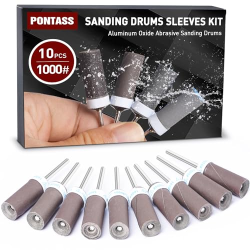 10 Pcs 1000 Grit Sanding Drums for Rotary Dremel Tool - style: 1000 Grit 10 Pcs