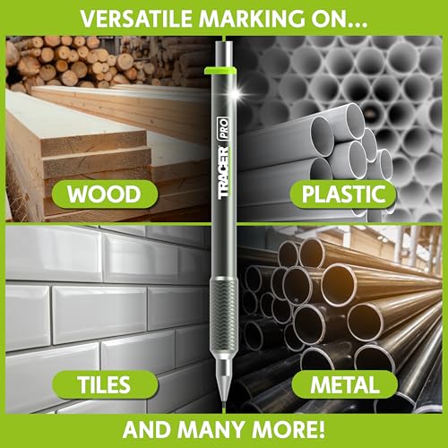 Tracer Pro 1.3mm All Metal Carpenter Pencil, 24X Leads and Site Holsters - style: 1.3mm Precision