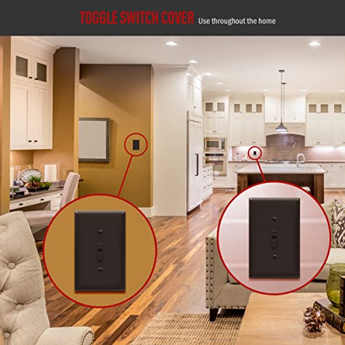 ENERLITES Mid-Size Toggle Light Switch Wall Plate Cover, 1 Pack, Brown - color: Brown, size: Mid-Size