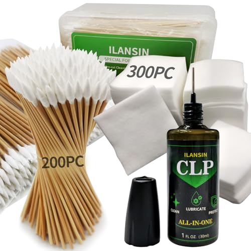 1700PCS gun cleaning supplies—1500PCS Gun Cleaning Patches +200PCS Gun Cleaning swabs,2"x2"Lint Free Gun Cleaning Rags,6"Long Cotton swabs for 9mm and All Caliber of Firearms.Gun Cleaning Kit - color: 300Patches+ 200Pointed Swabs+ 1 Bottle CLP