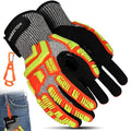Protective Gloves Cut Resistant A3 Impact Resistant Touchscreen Sandy Nitrile Coating Reinforcement - size: Large
