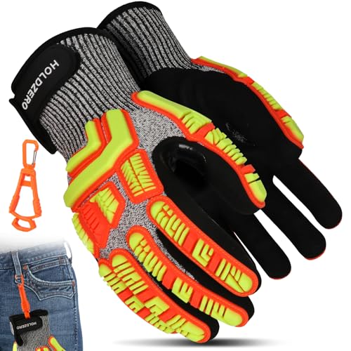 Protective Gloves Cut Resistant A3 Impact Resistant Touchscreen Sandy Nitrile Coating Reinforcement - size: X-Large