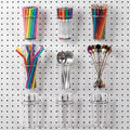 Pegboard Cups With Loops, 9 Pack Clear Peg Board Pencil Holder Organizer - color: Clear