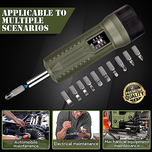 Torque Screwdriver Set 10-70 in-lb, Adjustable Inch Pound 11Pcs Kit - color: Green