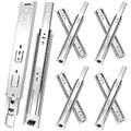 18 inch Drawer Slides 4 Pairs (8pcs) 3 fold Full Extension Side Mount Cabinet Drawer Glides 18" Silver Cabinet Rails for Dresser, Cabinet, Kitchen,Trash Can, Wardrobe 100 LB Capacity - size: 18 Inch