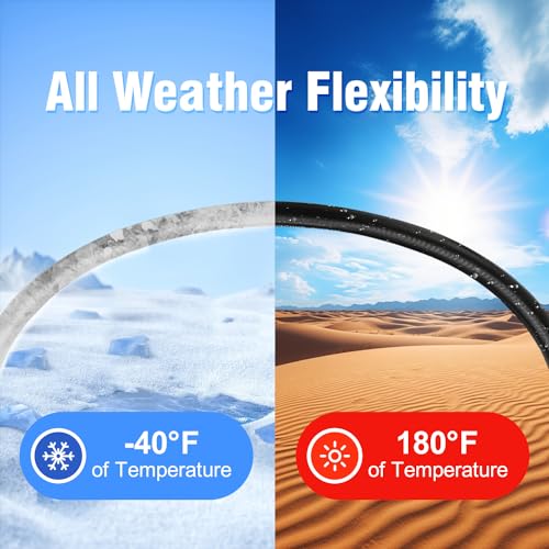 Short Garden Hose 10 ft x 5/8" Female to Female Hose Adapter, Heavy Duty Small Water Hose Extender Connector, Leak-Free Connections Hybrid Rubber Leader Hose with 3/4" Double GHT Fittings, Black - size: 10ft Female to Female
