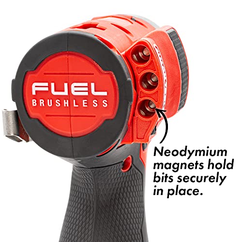 Simon Tools Magnetic Bit Holder for Milwaukee M12 Fuel Surge Impact Driver and Drill - Holds 6 Bits - color: Red Left Side, size: Fits Model No 25xx (Gen2) ONLY!