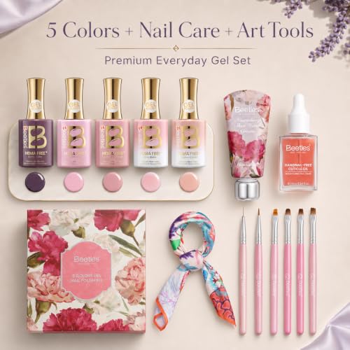 Beetles Purple Gel Nail Polish Set, 5 Colors Cat Eye Gel Gift Set - color: Refined Everyday