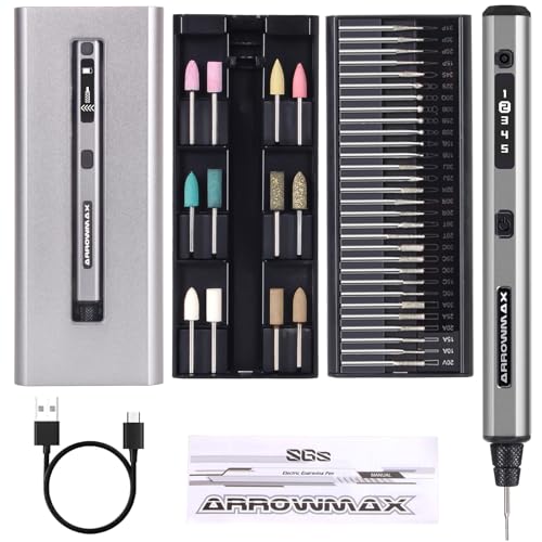 AM ARROWMAX Mini Cordless Rotary Tool Kit, 5 Speed, 30000 RPM, 42 Bits
