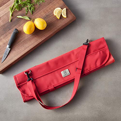 Mercer Culinary 7-Pocket Knife Roll Storage Bag, Red - style: 7-pocket Knife Roll Storage Bag, Red