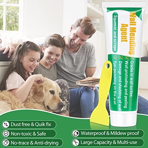 Drywall Repair Kit, Ranekie Drywall Hole Patch Kit Spackle Putty Wall Repair Large Hole Patch Kit, Wall Mending Agent with Scraper Easy to Fill The Holes for Home Wall, Plaster Dent Repair - color: 1 Pack Wall Spackle