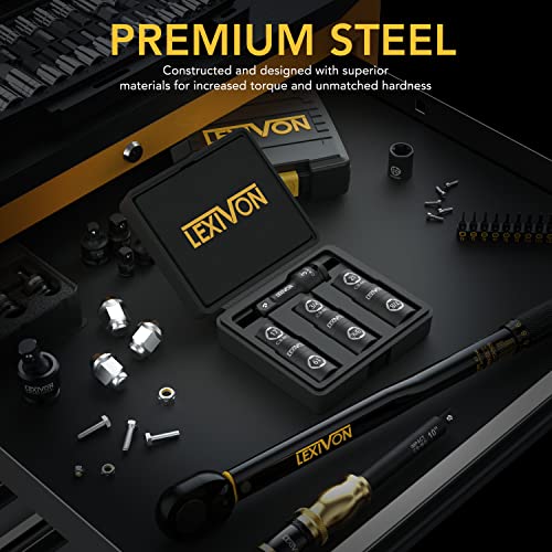 LEXIVON Impact Socket Set, 6 Total Lug Nut Size | Innovative Flip Socket Design Cover Most Commonly Inch & Metric Used Sizes | Cr-Mo Steel = Fully Impact Grade (LX-111) - style: 6 Lug nut sizes