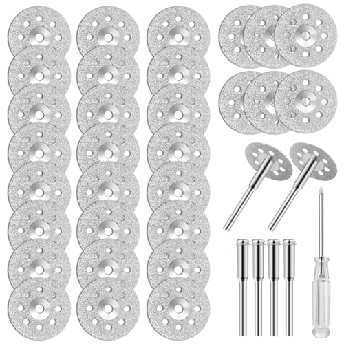 30 Pcs 545 Diamond Cutting Wheel Rotary Tool Cutting Discs (22mm)
