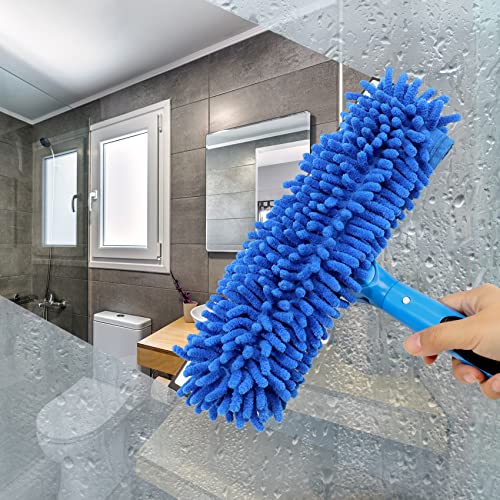 VITEVER Professional 69'' Window Squeegee Cleaner Tool with Extension Pole, 2-in-1 Squeegee for Window Cleaning Kit with Scrubber and Rotating Head, 1 Blade 2 Scrubber (Pack of 2) - size: 69 inches (Pack of 2)