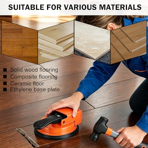 Floor Gap Fixer Tool Kit with Rubber Mallet & Sticky Pads