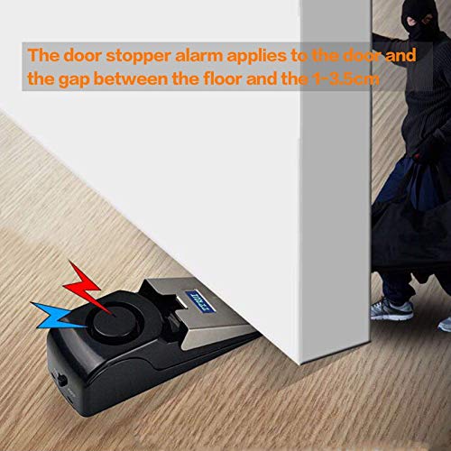 ZZRUI Door Stop Alarm with 120dB Siren, Portable Wedge Door Stopper Security Alarm for Travel, Home, Apartment, Hotel, Entry Alert & Self Defense Device – 1 Pack - size: 1 Pack