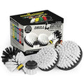White Soft Interior Car Detailing Drill Brush Set - Nylon Auto Scrubber