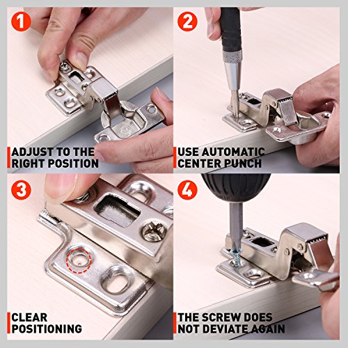 HORUSDY 2-Pack Super Strong 6" Automatic Centre Hole Punch, Adjustable Impact, Center Punch - style: 2-Piece 5''&6''
