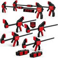 6-Pack 12 Inch Bar Clamps for Woodworking with 2-Piece Clamp Connector, 12" Quick-Release Wood Clamps with 150 LBS Load Limit, Trigger Clamp Set, One-Handed Clamps/Spreader for Woodworking - style: 12" (6-Pack) | Extends to 24"+ New Version