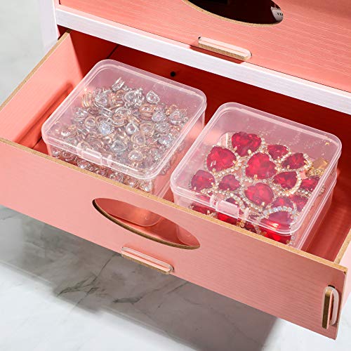 Jetec 6 Pieces Small Clear Plastic Storage Box, 2.9 x 2.9 x 1 Inch - size: 2.9 x 2.9 x 1 Inch