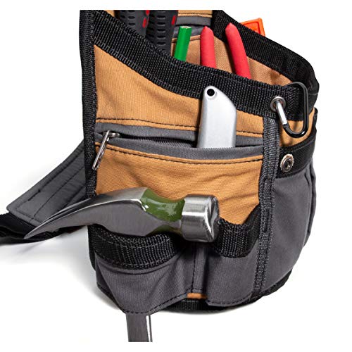 Dickies 8-Pocket Padded Tool Belt/Utility Pouch, Adjustable 3-Inch Belt, Durable Canvas Construction, Tan/Grey - color: Tan