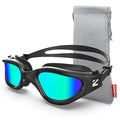 ZIONOR Swim Goggles, G1 SE Swimming Goggles Anti-Fog for Adult Men Women - color: A5-gold Lens Allblack Frame