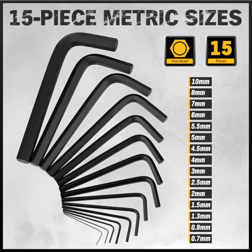 ELEAD Hex Key Allen Wrench Set: 41-Piece Hex and Torx Key Set with Torque Handle, Standard SAE(0.028"-3/8") & Metric(0.7mm-10mm) & Torx(T9-T50) in Storage Case, Heat Treated Chrome Vanadium Steel - style: New Version