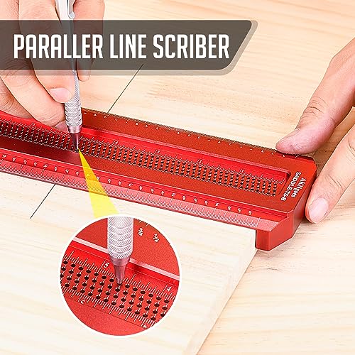 Woodworking Saddle T-Square Ruler 6in, T-Square for Carpenter Work, Layout and Measuring Tools - style: 6inch