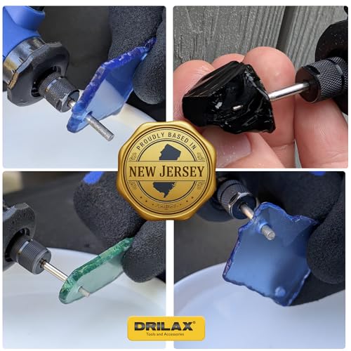 Drilax 30-Pc Diamond Drill Bit Set, 15x 2mm & 15x 3mm, 1/8 Inch Shank Dremel Compatible for Glass, Sea Glass, Gemstones, Ceramic & Lapidary Jewelry Making - size: 2mm - 3mm